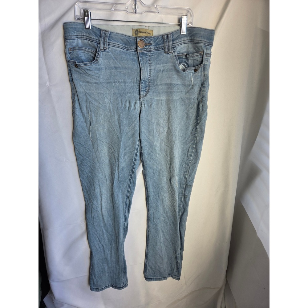 Democracy Ab technology Jeans Womens Blue Light Wash Slim Mid Straight